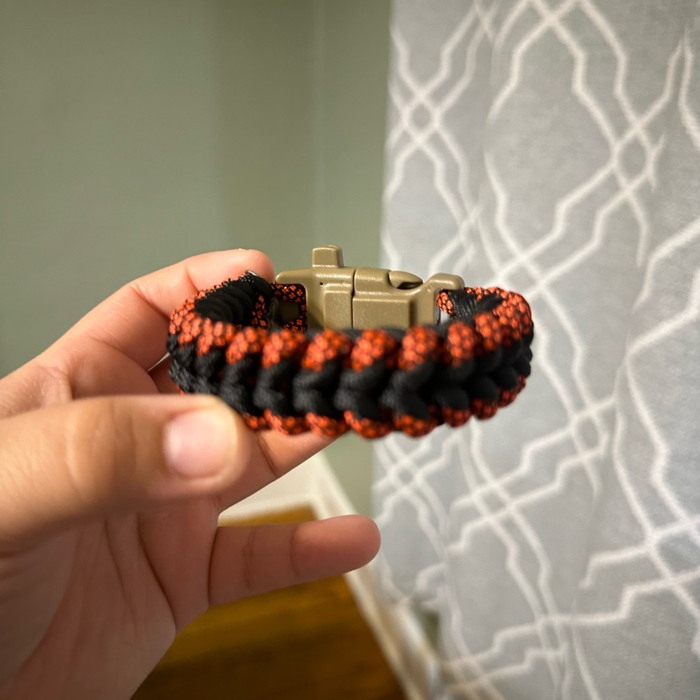 Handmade Orange and Black Bracelet